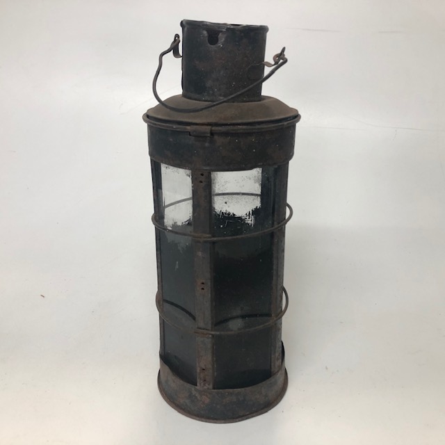 LANTERN, Blackened Cylinder 29cm H